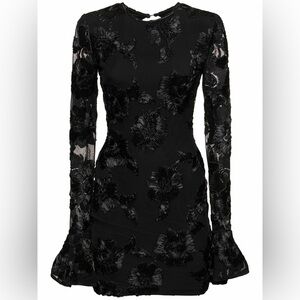 Rotate Birger Christensen Rosita Floral Cutout Mesh Mini Dress Black Size 4